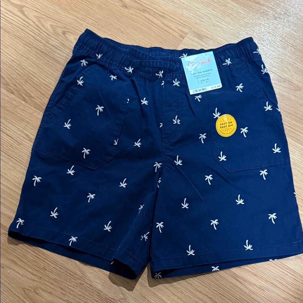 Boys Navy Palm-Print Casual Shorts size S(6/7), M(8), large10/12..71